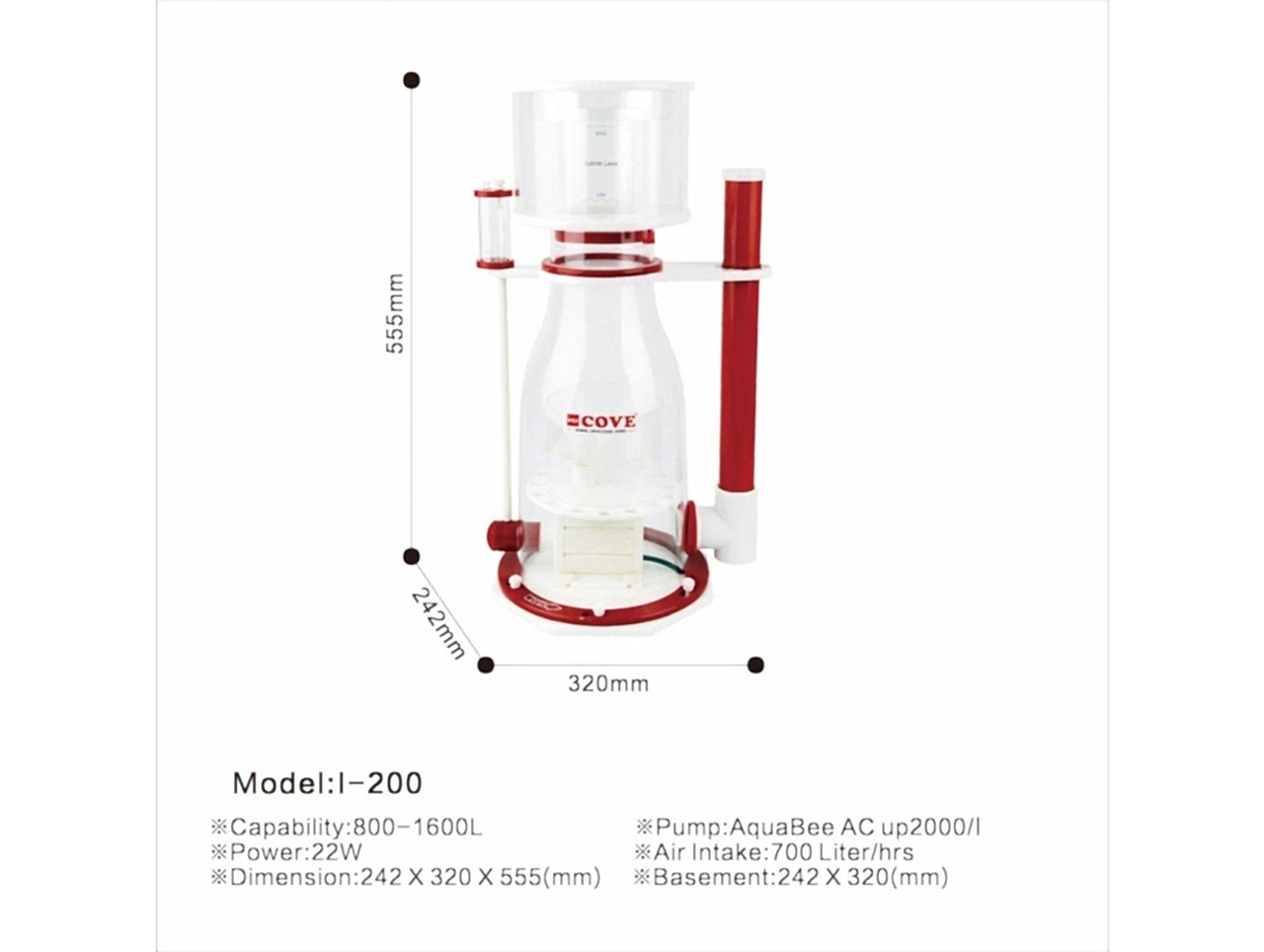 AQUABEE COVE - I-200 Protein Skimmer